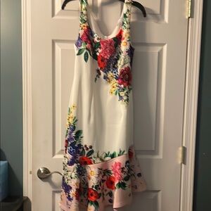 VENUS Red and Blue Floral Sundress Midi